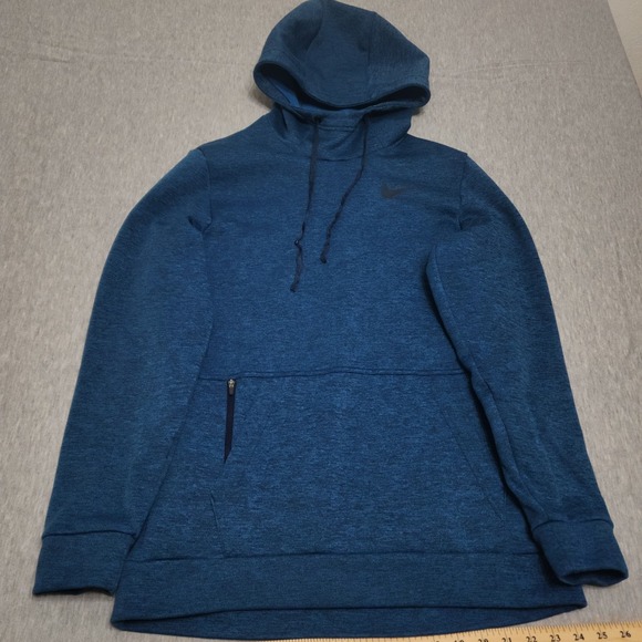 Nike Other - Nike Therma FIT Hoodie Mens S Small Blue Pullover Fleece Pockets Swoosh Logo